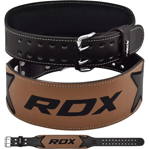 RDX 4 INCH BROWN LEATHER GYM BELT-1